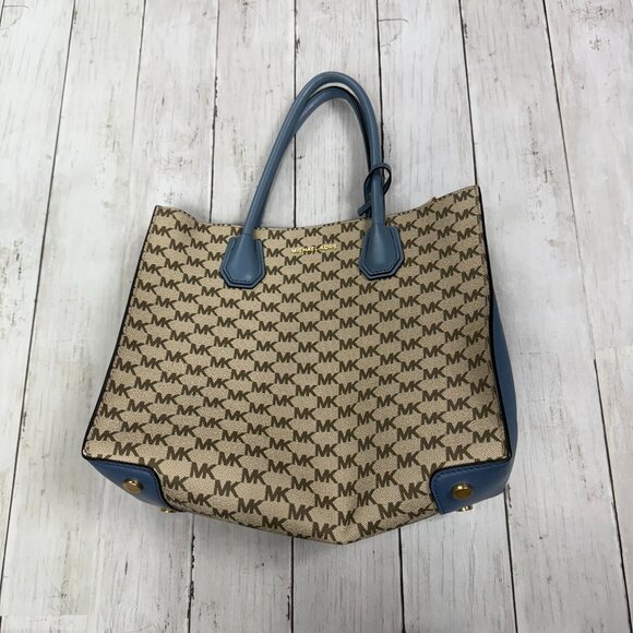 MICHAEL Michael Kors Mercer Large Convertible Tote Natural/Denim
